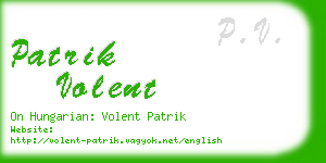 patrik volent business card